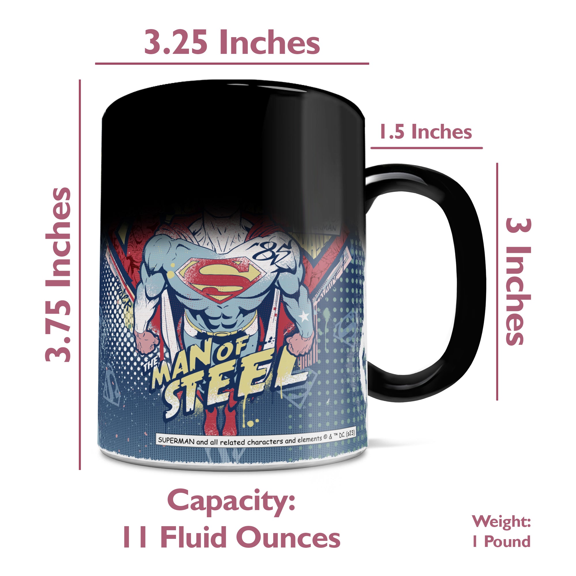DC Comics (Superman 85th Anniversary - Ink and Dots) Morphing Mugs® Heat-Sensitive Mug MMUG1544